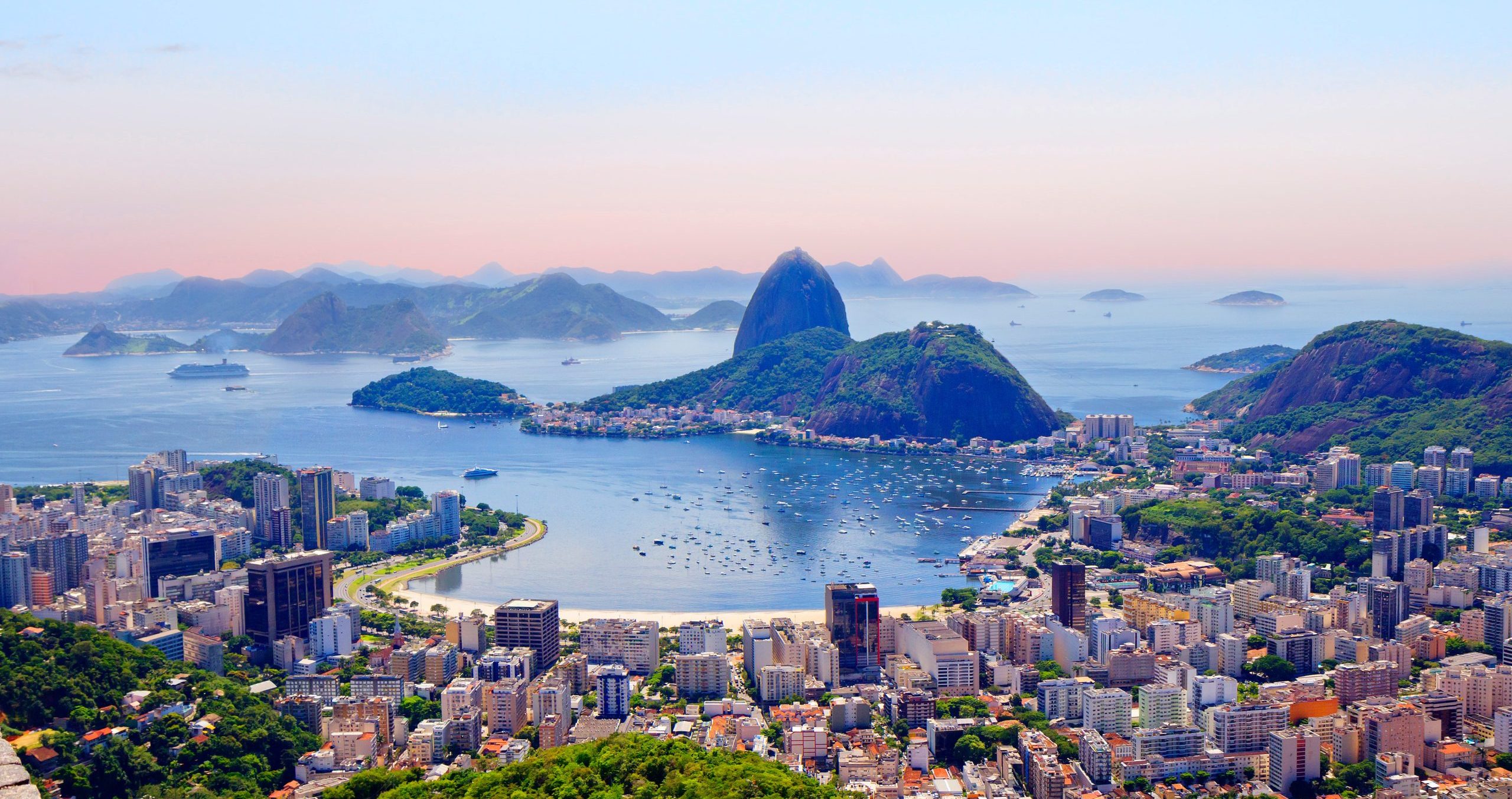 Rio de Janeiro. Brazil. View of the city from mount Corcovado. Corcovado mountain offers magnificent views of the city of Rio de Janeiro.